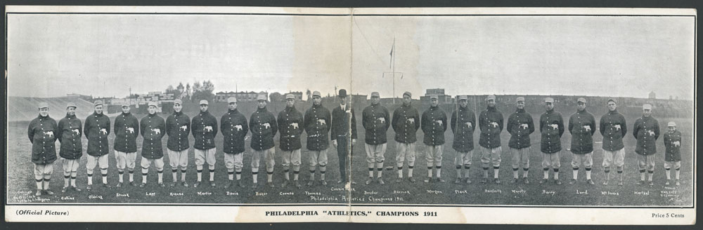 Philadelphia Athletics team foldout, 1911 – The Chapman Deadball Collection