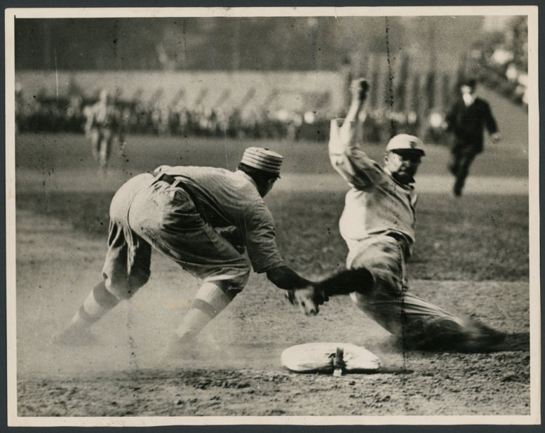 Ty Cobb Spikes “Home Run” Baker, 1909 – The Chapman Deadball Collection