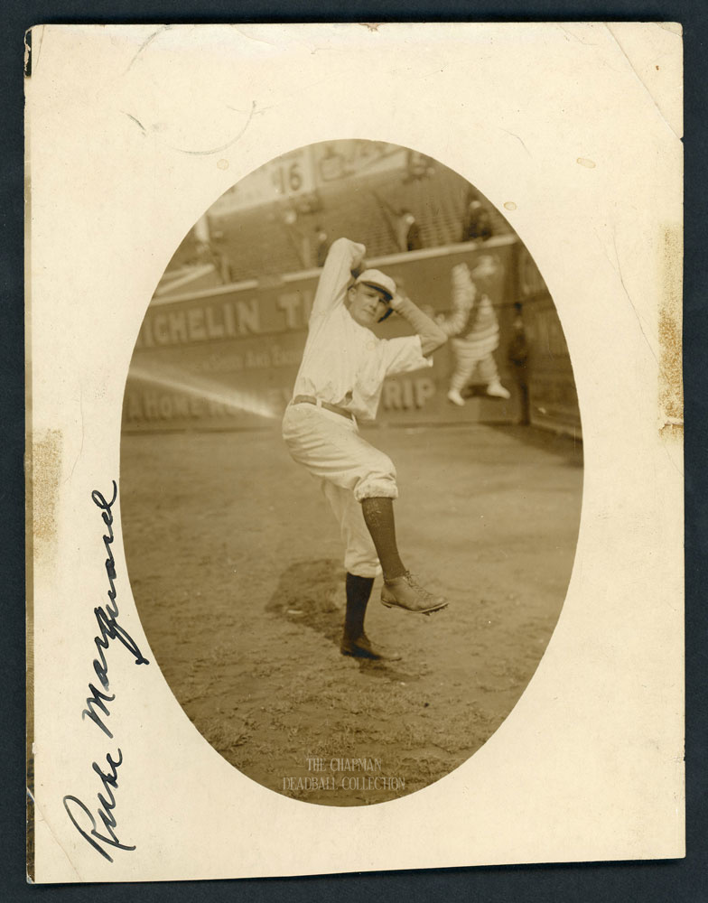 Rube Marquard, New York Giants, baseball card portrait]